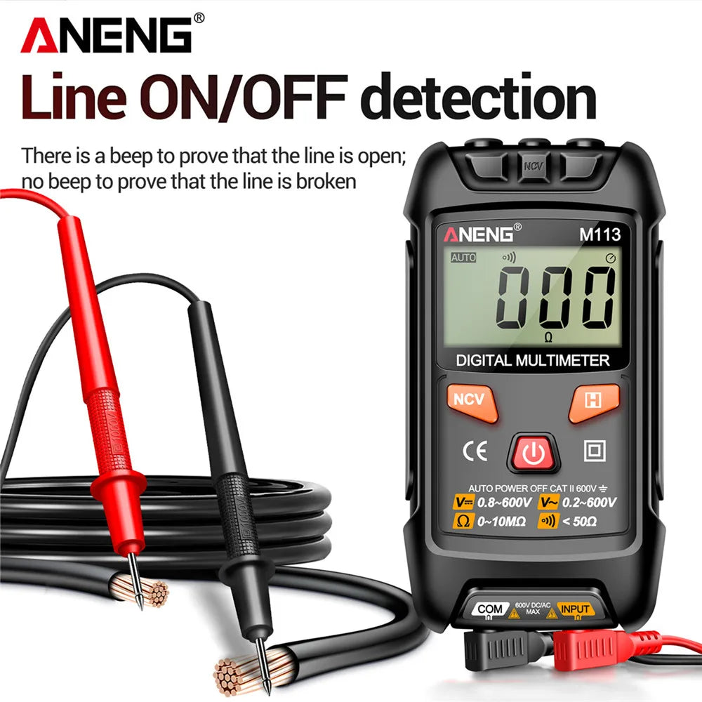 ANENG M113 Inteligent Multimeter Ohm NCV Measuring Mini Instruments