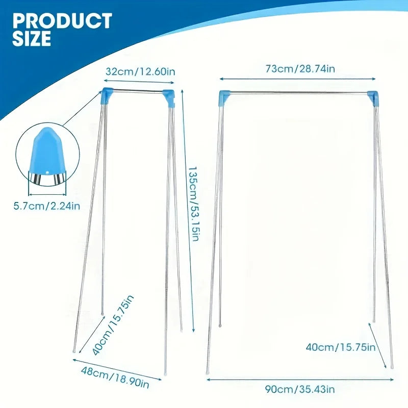 Multi-functional Portable Clothes Hanger Extendable Foldable Metal Zpaxo