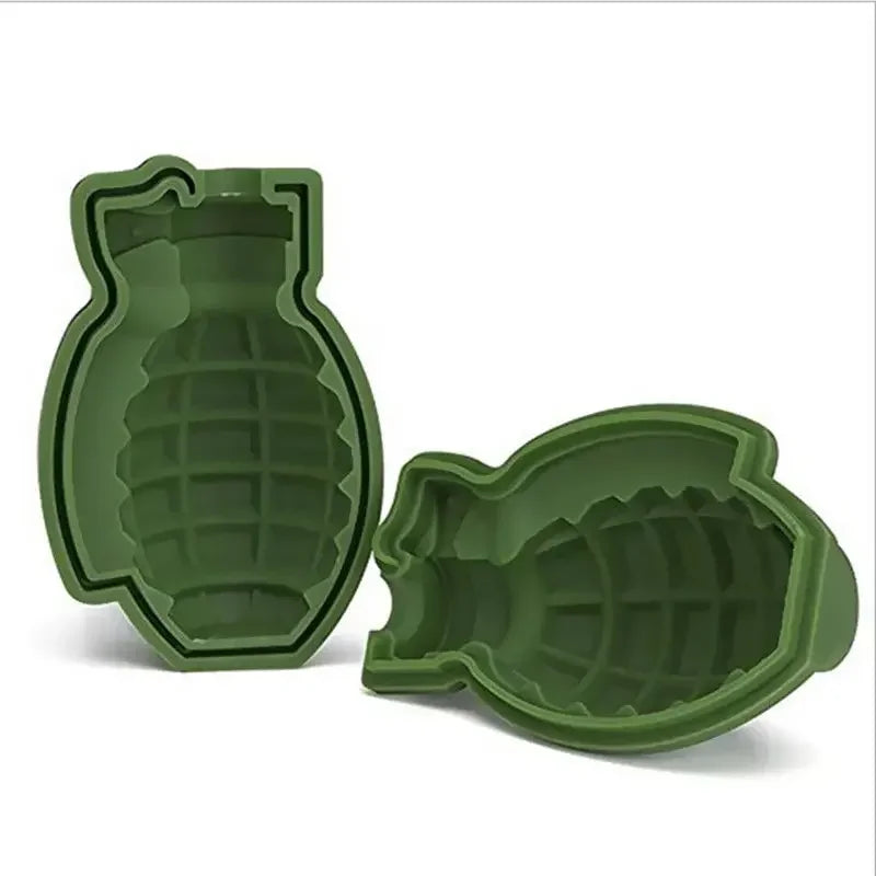 1 2 Sets 3D Grenade Shape Silicone Ice Cube Mold Reusable Easy