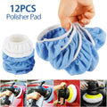 12pcs Car Polishing Disc Auto Waxing Applicator 5-6 inches Microfiber Bonnet Polisher Pad Polishing Accessories Cleaning Tool Zpaxo 10 blue 2 white
