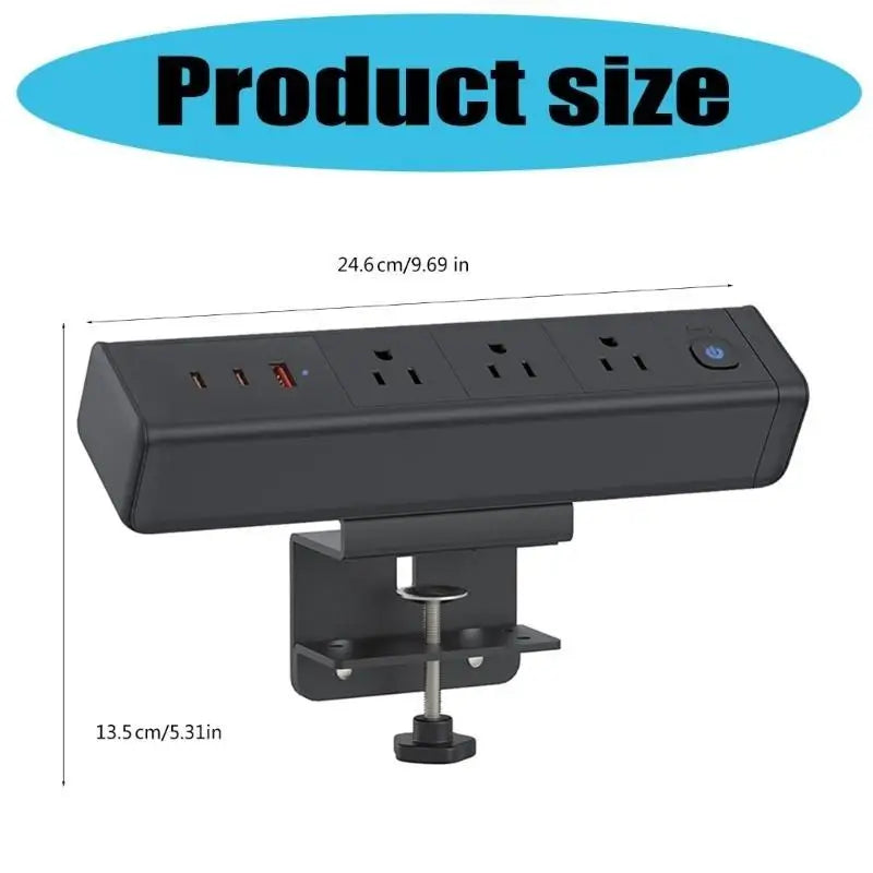 Y1UB Multidevice Charging Hubs 65W USB C Fast 3AC Outlets Clamp Desk
