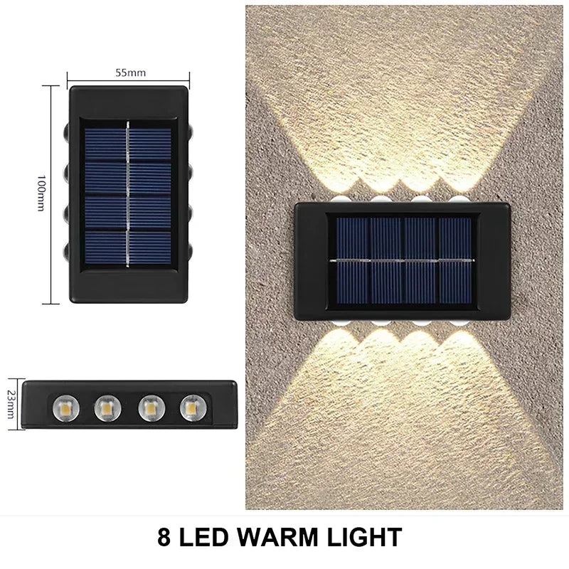 Solar LED Light Outdoor Waterproof Wall Lamp Dusk Dawn Fence Lighting Zpaxo