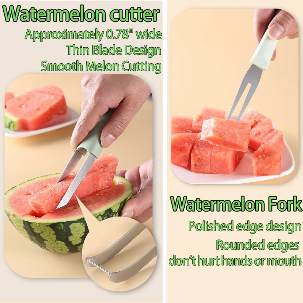 1 Watermelon Fork Slicer Cutter Stainless Steel Fruit Cutting Tool Zpaxo