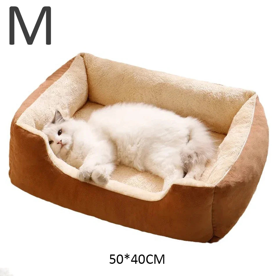 Bed for Cats Pet Products Cushions Kitten Goods Accessories Dog All Houses Supplies Things Accessory Habitats Basket House Beds Zpaxo Light Brown-M