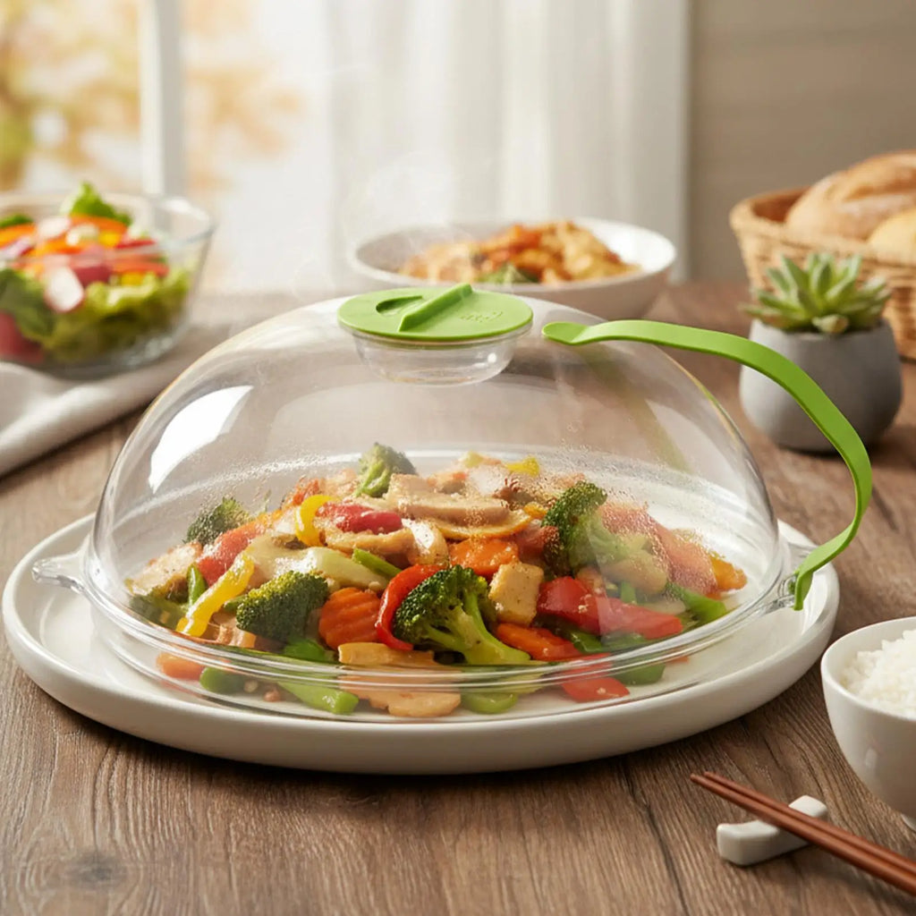 Microwave Cover Reusable Guard Handle Heat-resistant Food Soup Sauces