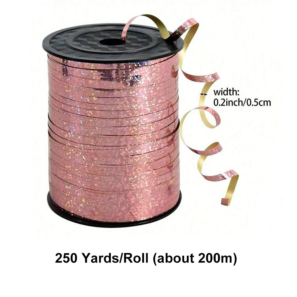 1 Roll 250 Yard Rose Gold Curling Ribbon Balloon String Crimped Shiny Metallic Roll for Gift Wrapping Birthday Wedding Party Zpaxo Rose Gold other