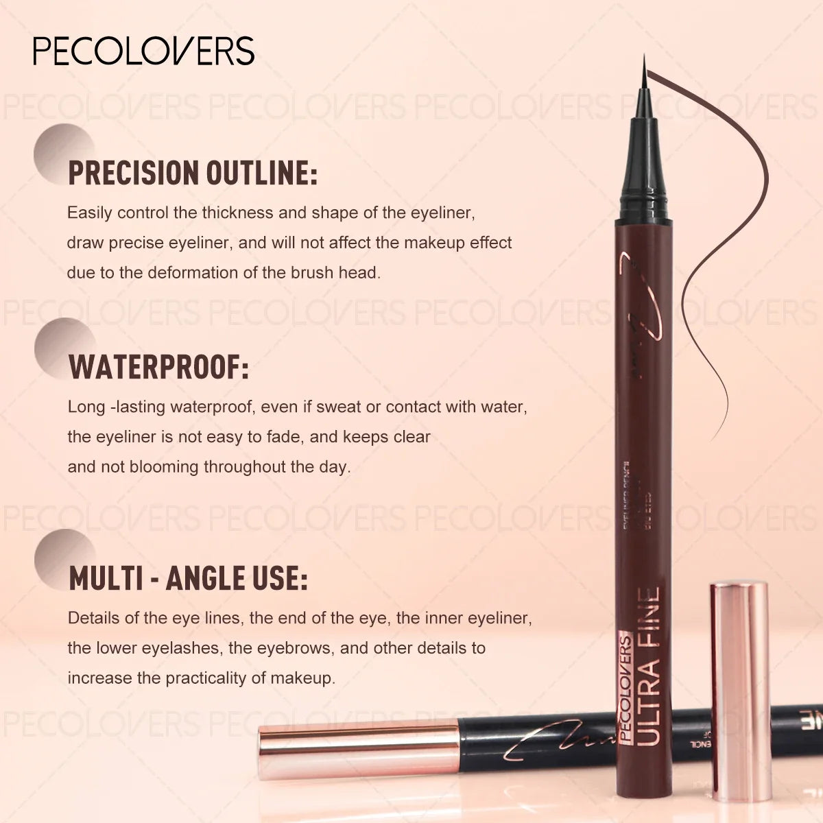 1PC Ultra-fine Liquid Eyeliner, Matte, Quick Drying, Smooth Finish, Multi-purpose Brow Pencil, Christmas Gift Zpaxo