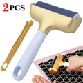 Gold Vinyl Rubber Roller&Gold Tweezers, Rubber Roller and Material Tweezers Removal Tool, Compatible with Maker, Explore Zpaxo Gold