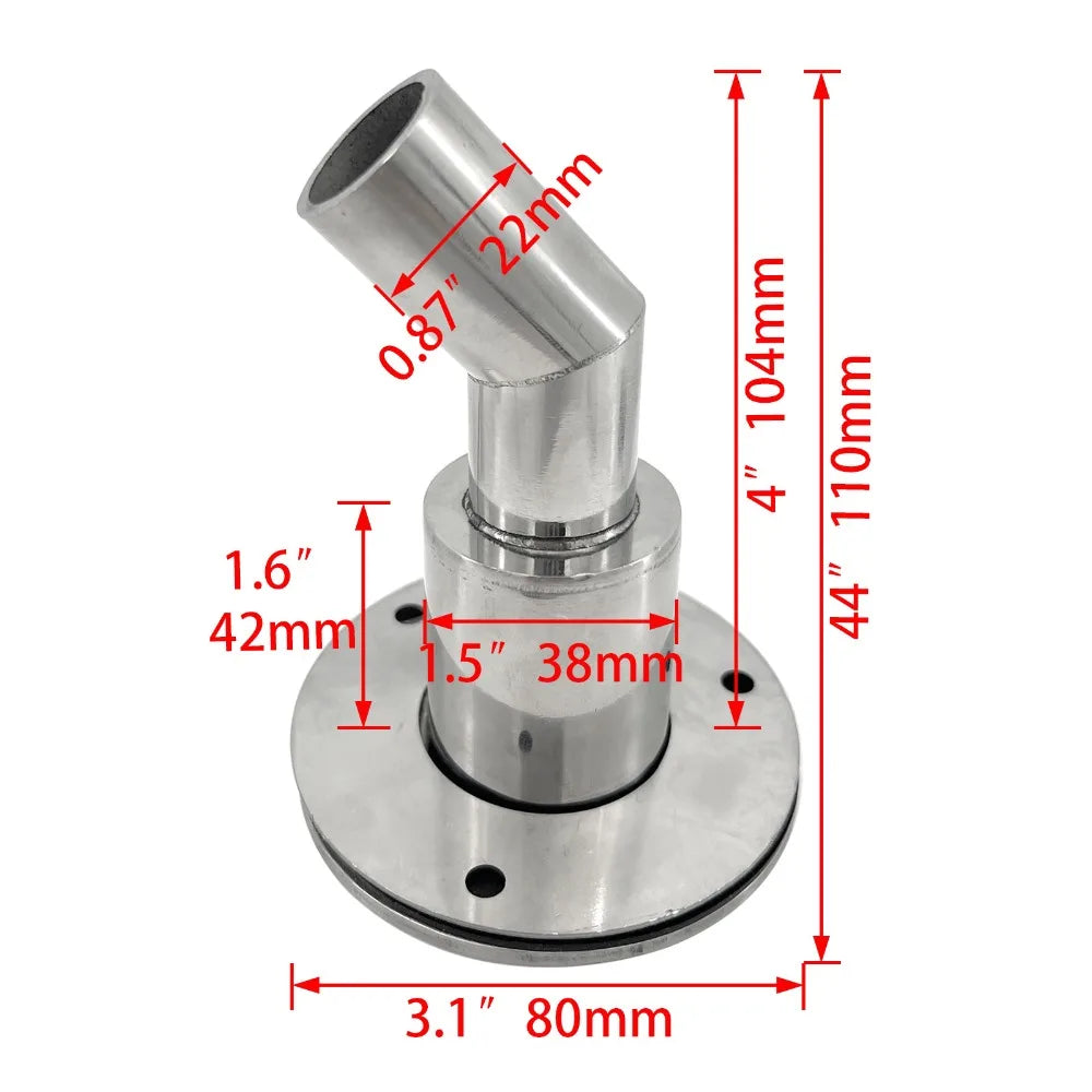 Steel 316 Thru Hull Exhaust Fitting 22mm Stainless Steel Marine Heater Exhaust 24mm Tube Pipe Socket Drainage Plug Zpaxo Bend head 22mm