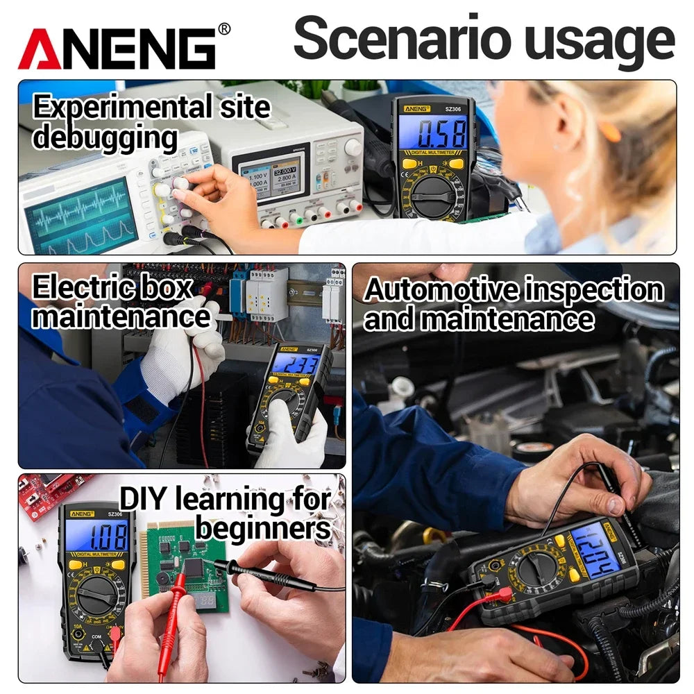 ANENG SZ306 Multimeters 10A Current Testers AC DC Voltage Diode Test