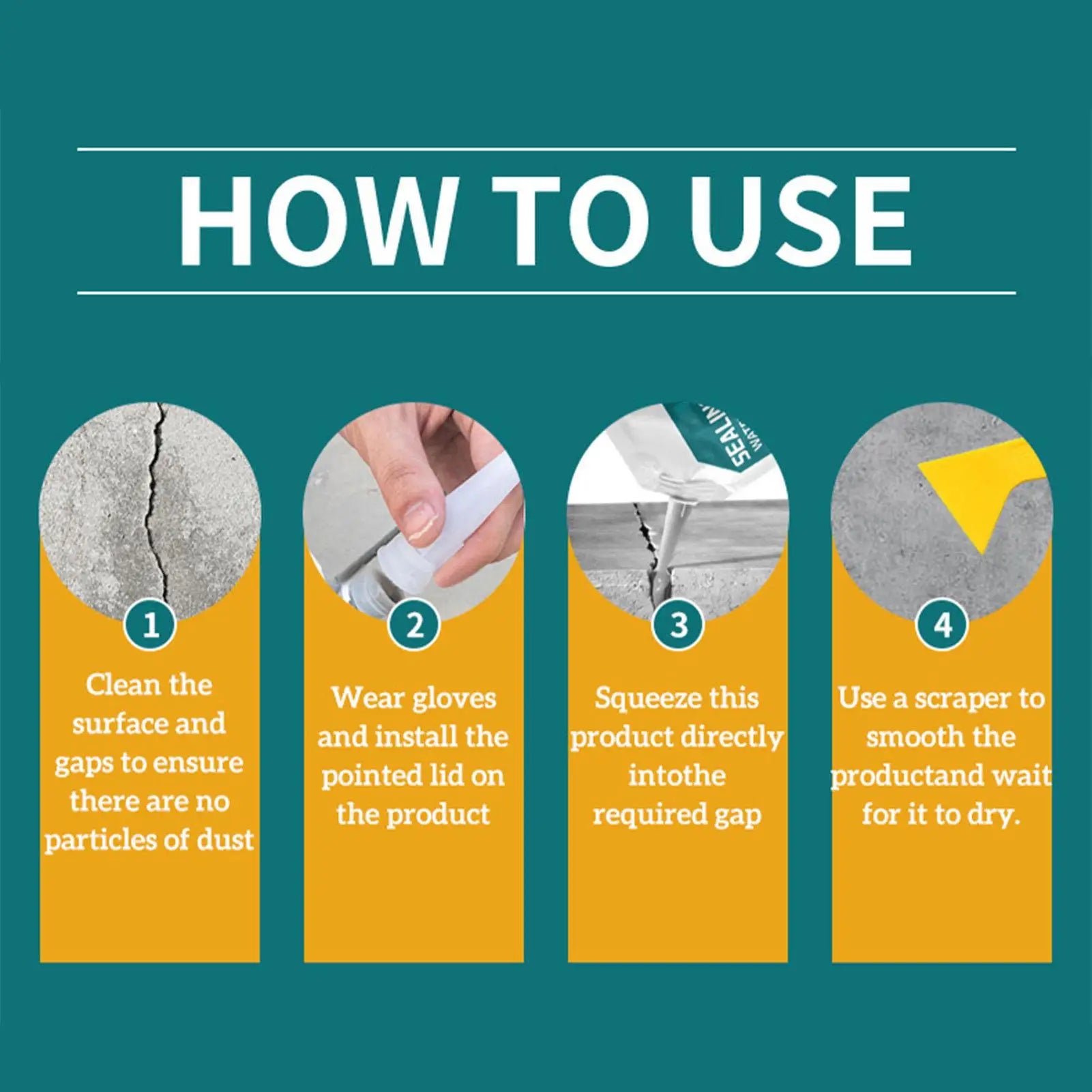 Concrete Sealant 500ml Cement Crack Filler Strong Adhesive Caulking Glue Leak Preventer Weather Resistant for Corners Roofs Zpaxo