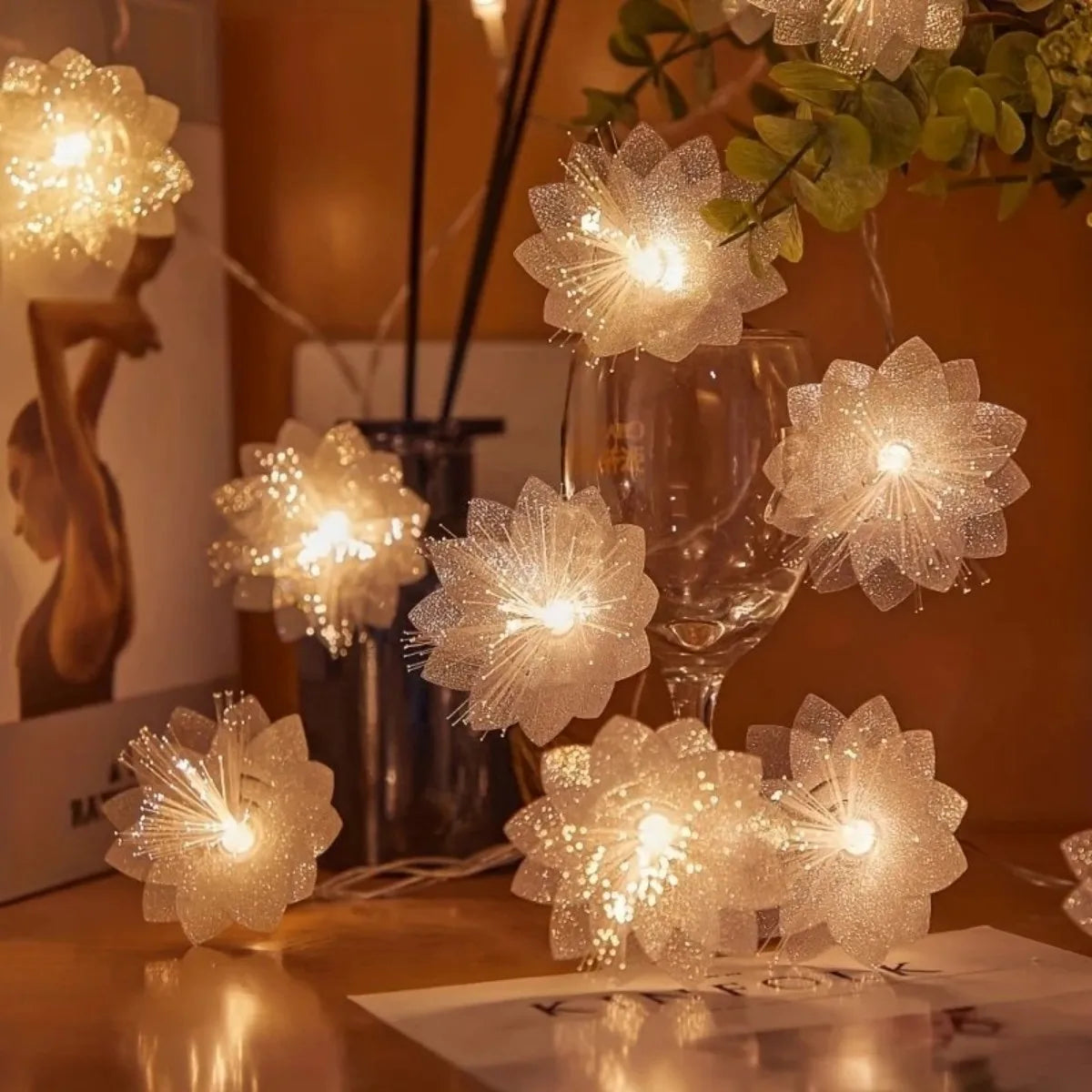 1 Enchanting LED Fiber Optic Flower Fairy Lamp Battery Powered Zpaxo