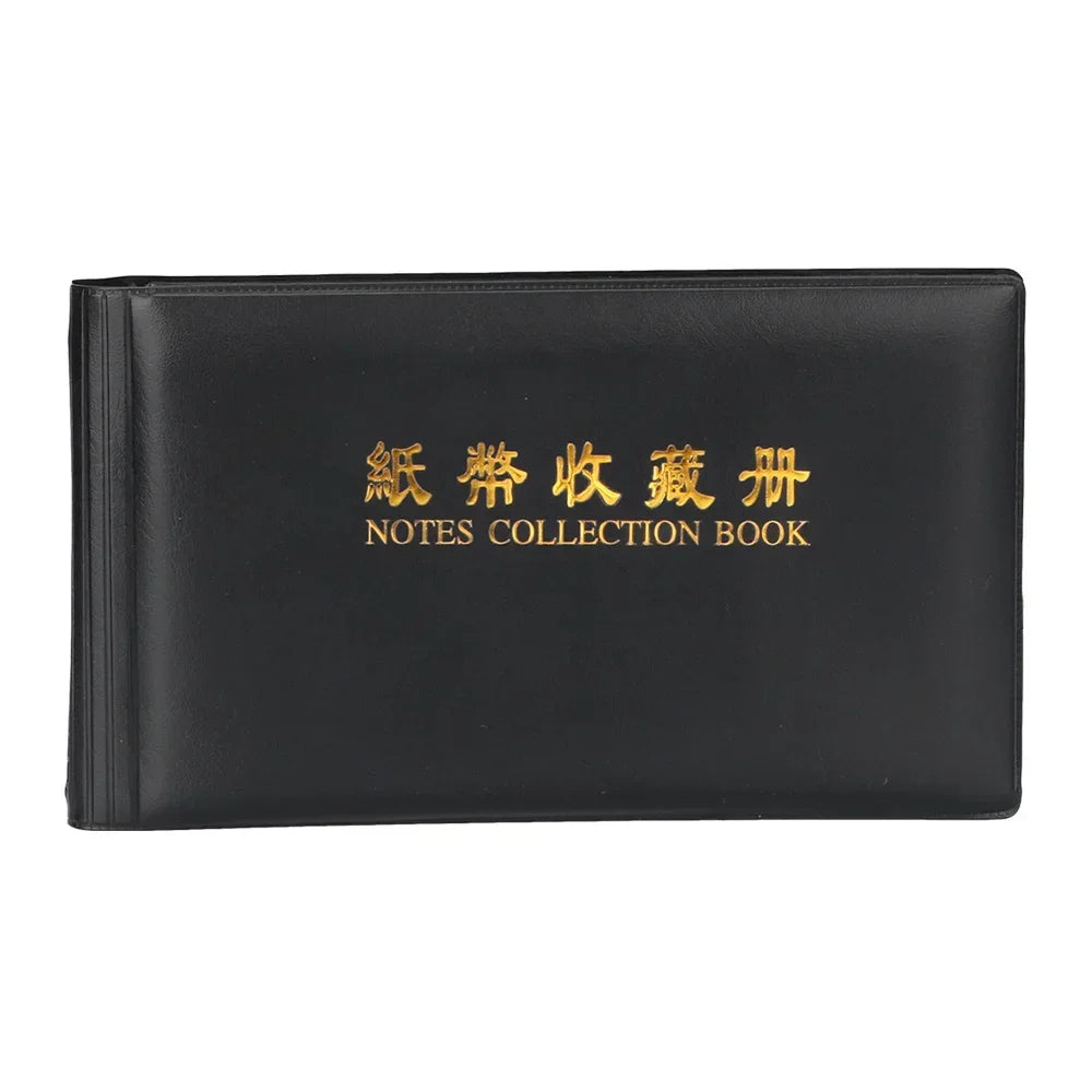 20 Pages Paper Money Collection Album Collection Pockets Loose Leaf Sheet Creative Money Banknote Protective Bag for Collector Zpaxo 1pc black