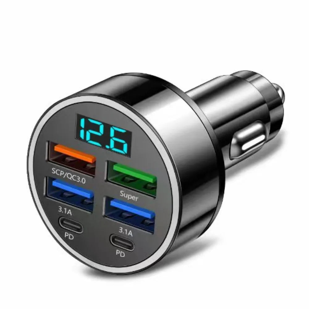 Dual USB Output Mobile Phone Car Charger Fast Charging 5 Ports Zpaxo