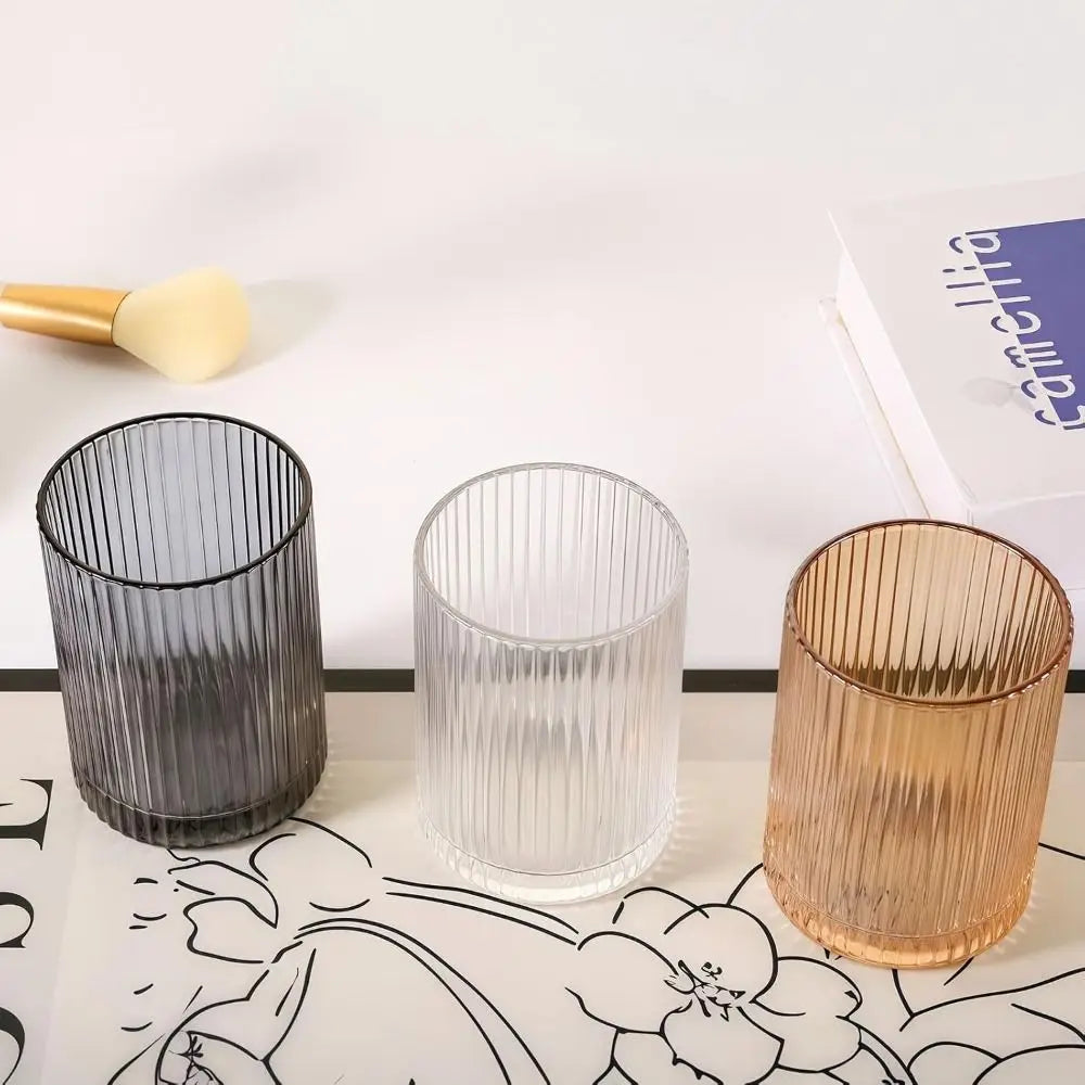 Vintage Striped Make Up Cup Acrylic Pure Makeup Brush Holder Zpaxo