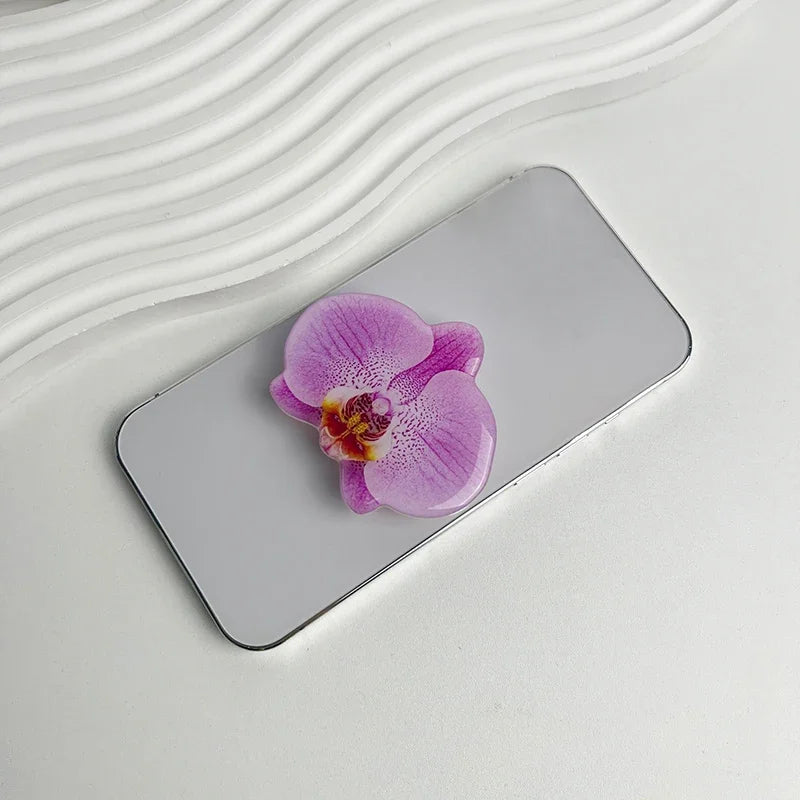 Acrylic Flower Phone Grip Ring Holder & Folding Stand