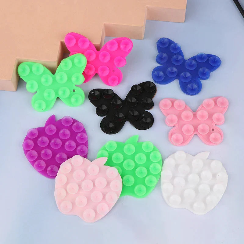 For Mobile Phone Fixture Suction Cup Backed Adhesive Silicone Fixed Sucker Pad 1Pc Butterfly Shaped Silicone Pad Zpaxo