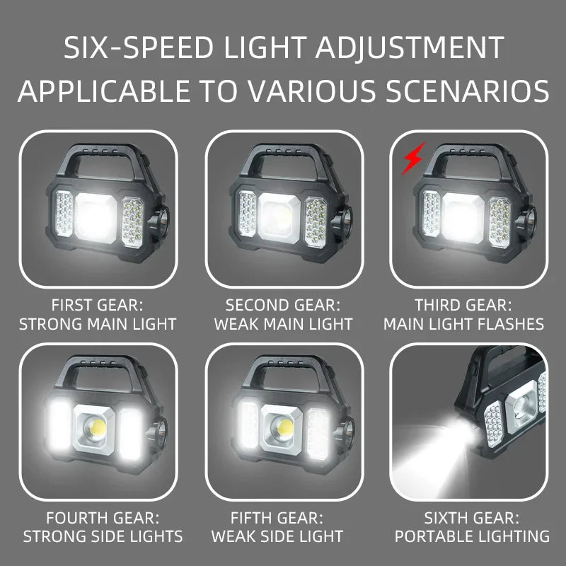 ESMARTER Solar Rechargeable LED Flashlight – 6 Modes 1000lm