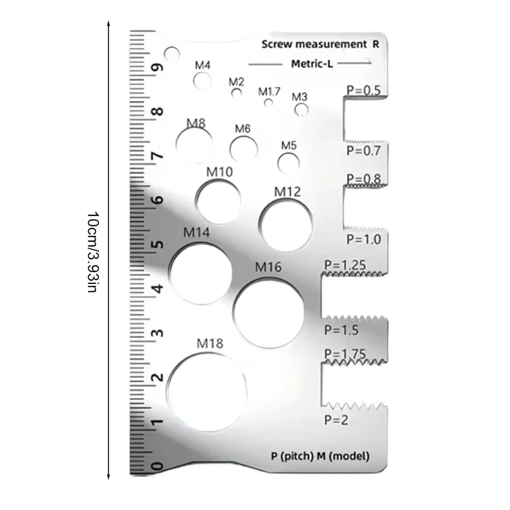 Screw Thread Pitch Gauge Ruler Measuring Tool Bolt Nut Metric