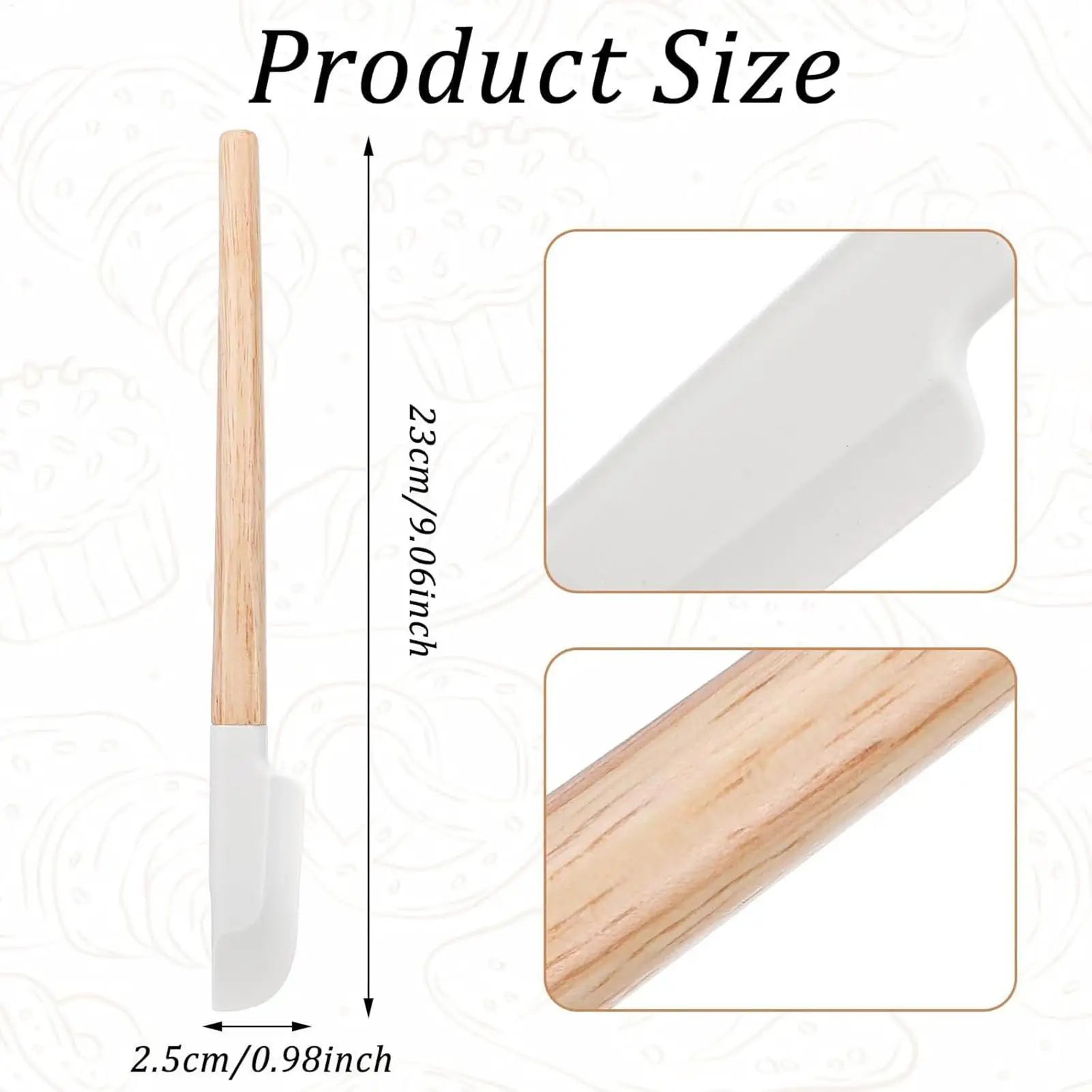 Wooden Handle Spatula Silicone Kitchen Utensils Heat Resistant Baking