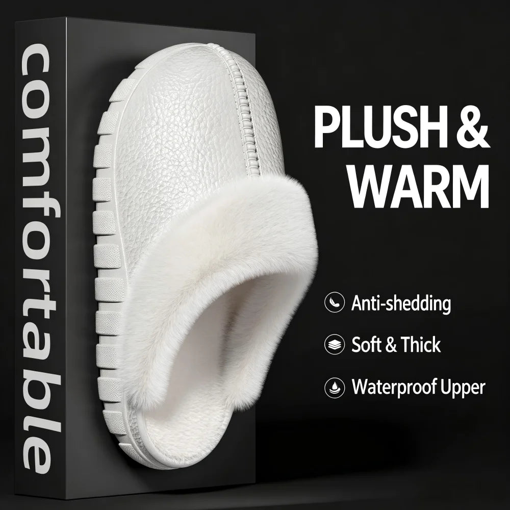 SHAJI Winter Warm Non Slip Indoor Home Slippers Removable Washable Zpaxo WHITE 45-46