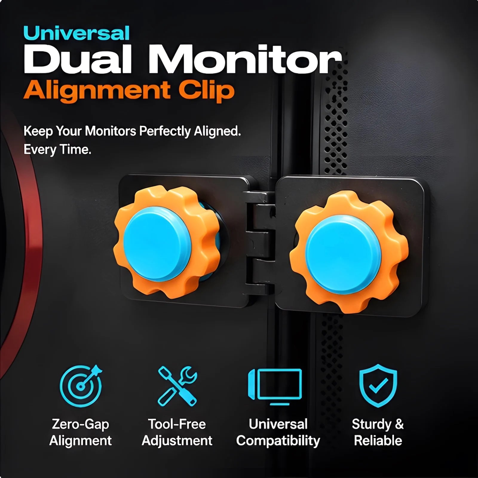 Universal Dual Monitor Alignment Clip Tool-free Screen Connector Zero