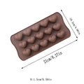 15-Cavity Heart Shaped Silicone Chocolate Mold Cake Fondant Candy Jelly Pudding Ice Cube Baking Mould for Valentine's Day Zpaxo 1pc