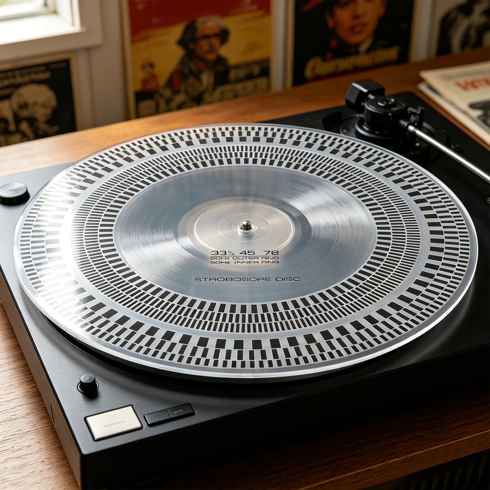Turntable Strobe Disc X Calibration Double Sided 33 45 78 RPM Record