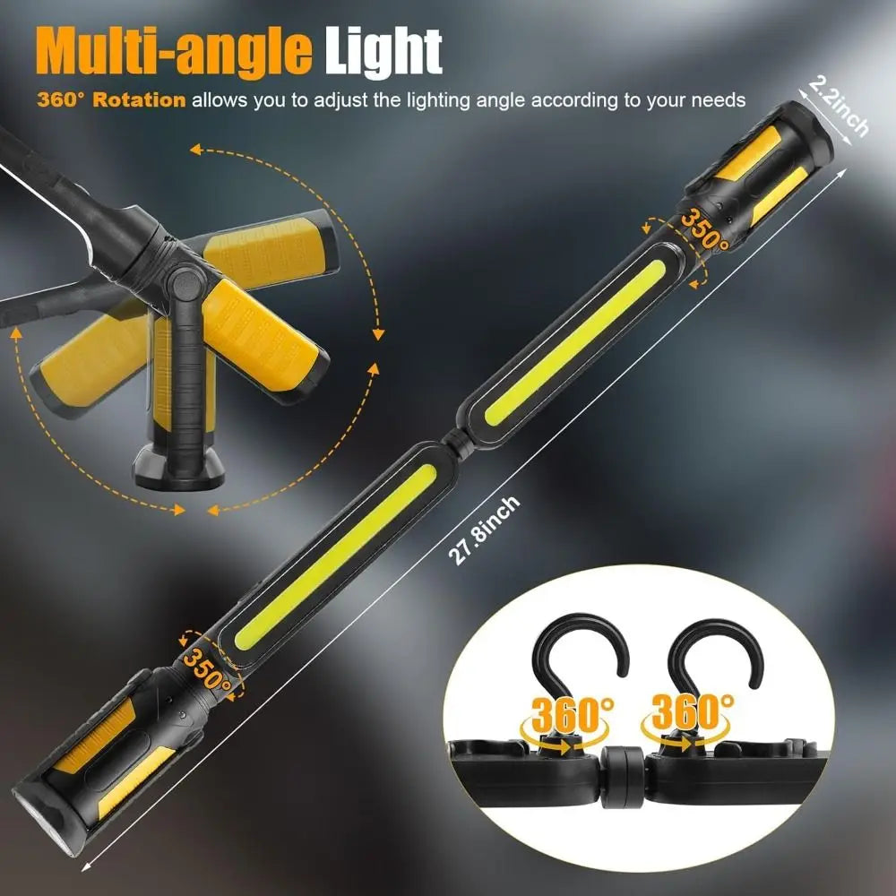 1400LM LED Mechanic Work Light 4400mAh Rechargeable Magnetic Base COB Zpaxo