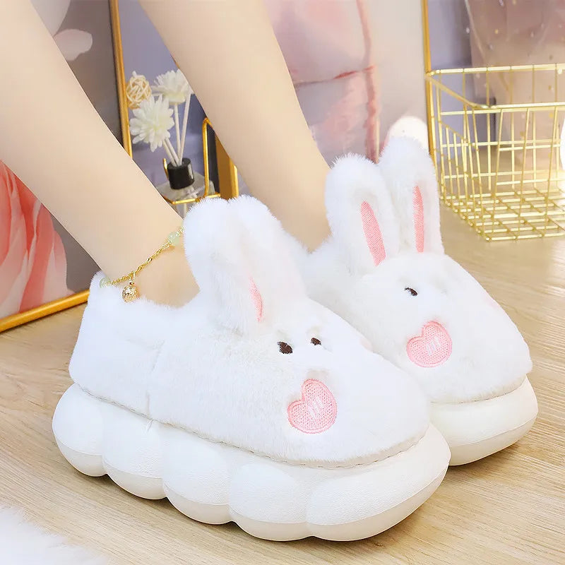 White Rabbit Hare Slippers Women's Cute Animal Platform Home Mules Zpaxo White1 40-41(Insole25cm) China Mainland