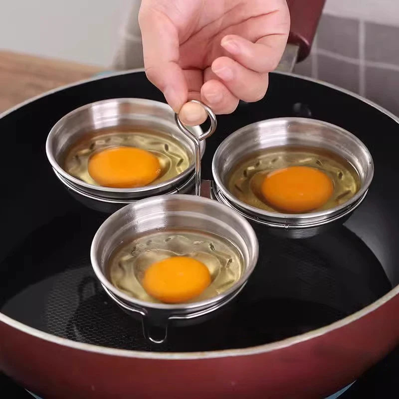 Stainless Steel Egg Poacher Poaching Pan Mould Steamer Steamed Egges