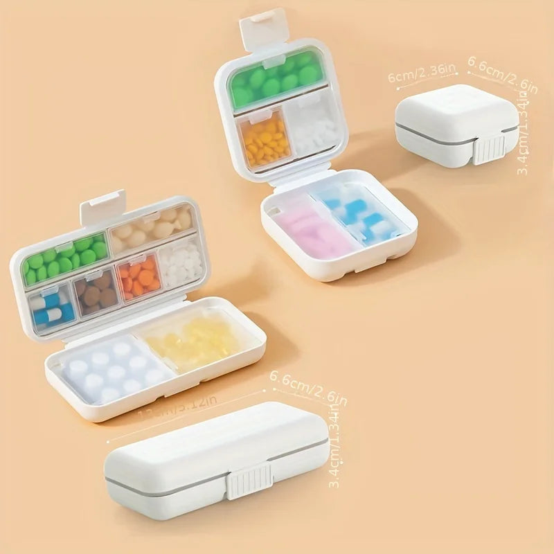 8-Grid Travel Pill Organizer – Wheat Straw Box with Seal Ring Pill Organizer Box Zpaxo