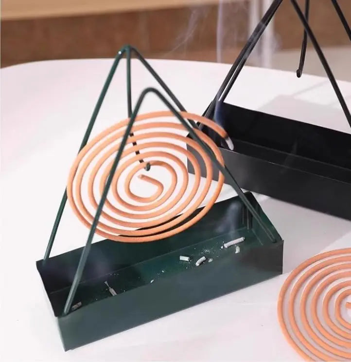 Metal Mosquito Coil Holder & Incense Burner with Ash Tray