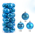 24-Pack Christmas Ball Ornaments – 3cm 4cm 6cm Tree Baubles Christmas Ornaments Zpaxo Blue 4CM