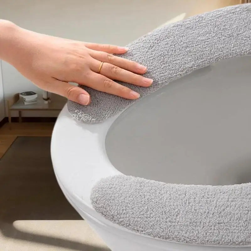 Soft Furnishing Non Slip Thick Warm Plush Toilet Seat Cushion Cover Zpaxo
