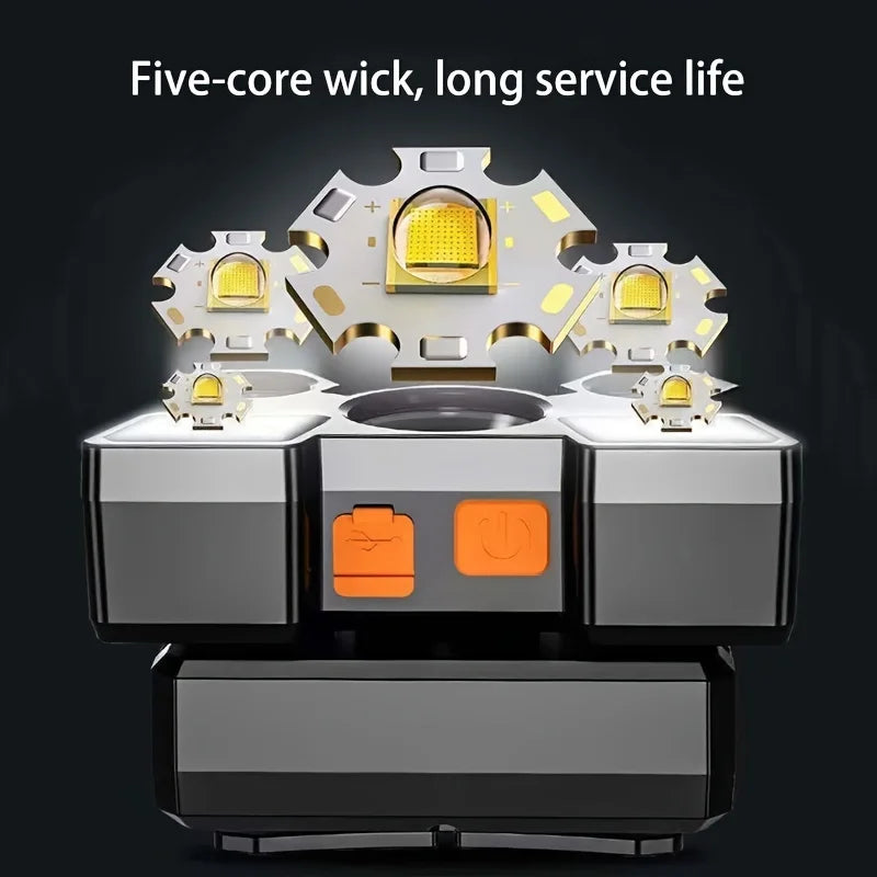 5-LED Rechargeable Headlamp – Camping, Fishing & Hiking Light