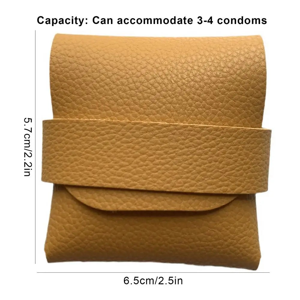 Secret Condom Storage Bag Portable Travel Privacy PU Leather Case 3-4