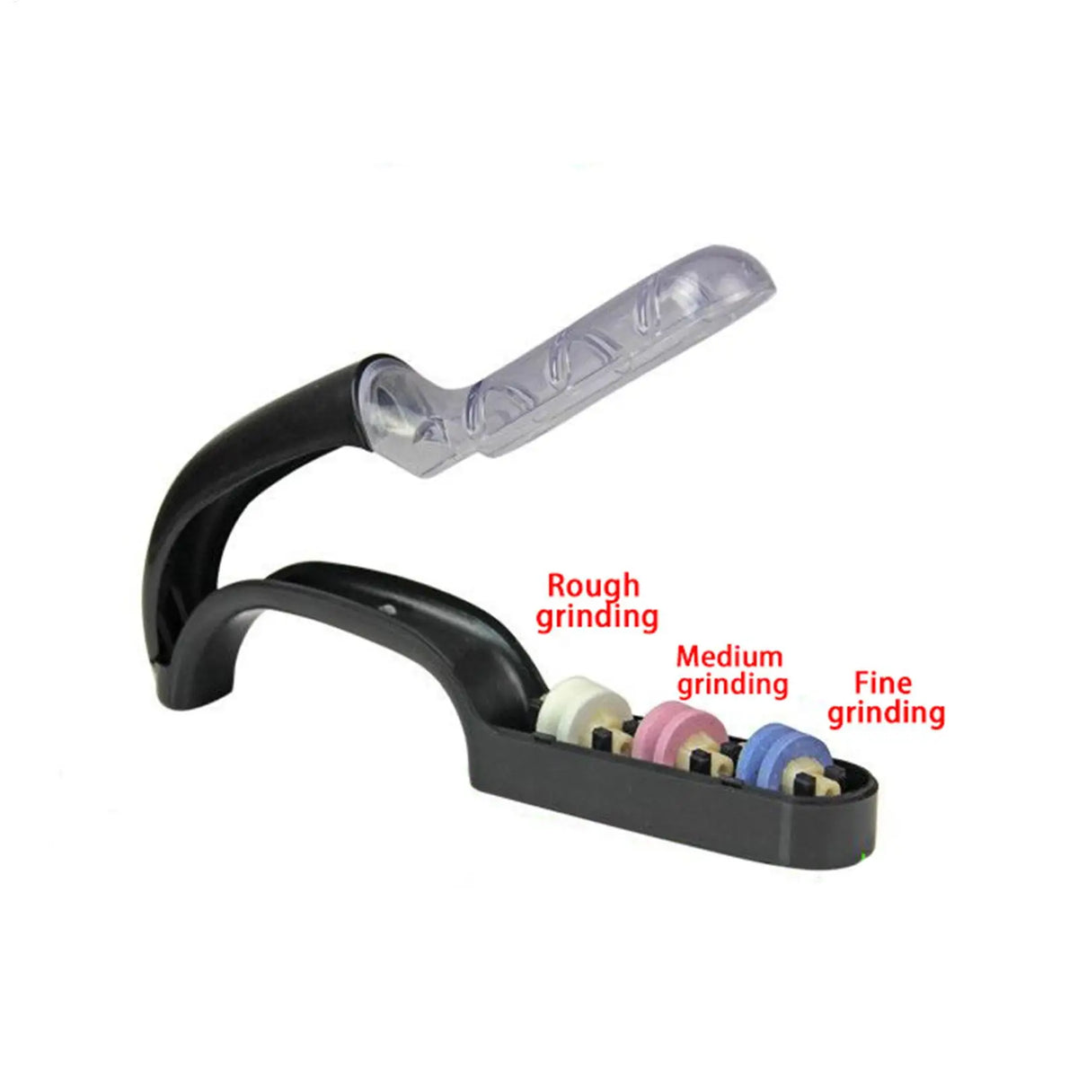 3 Stage Tool Sharpener Garden Knife Sharpening Stone Anti Slip Handle Zpaxo