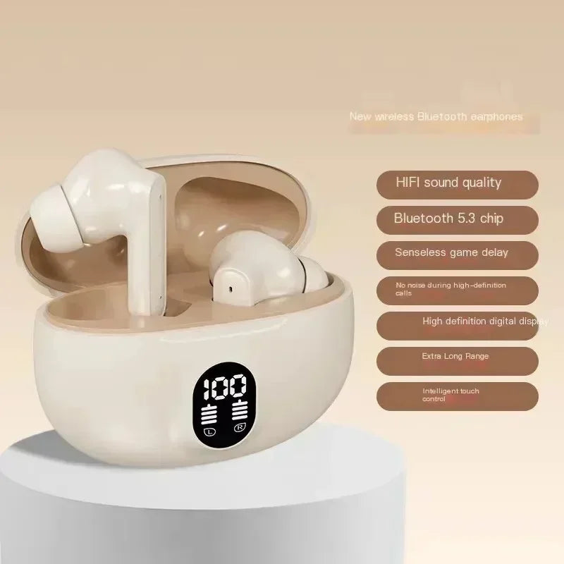 TWS Wireless Headphones Game Bluetooth Microphone Noise Reduction Zpaxo khaki