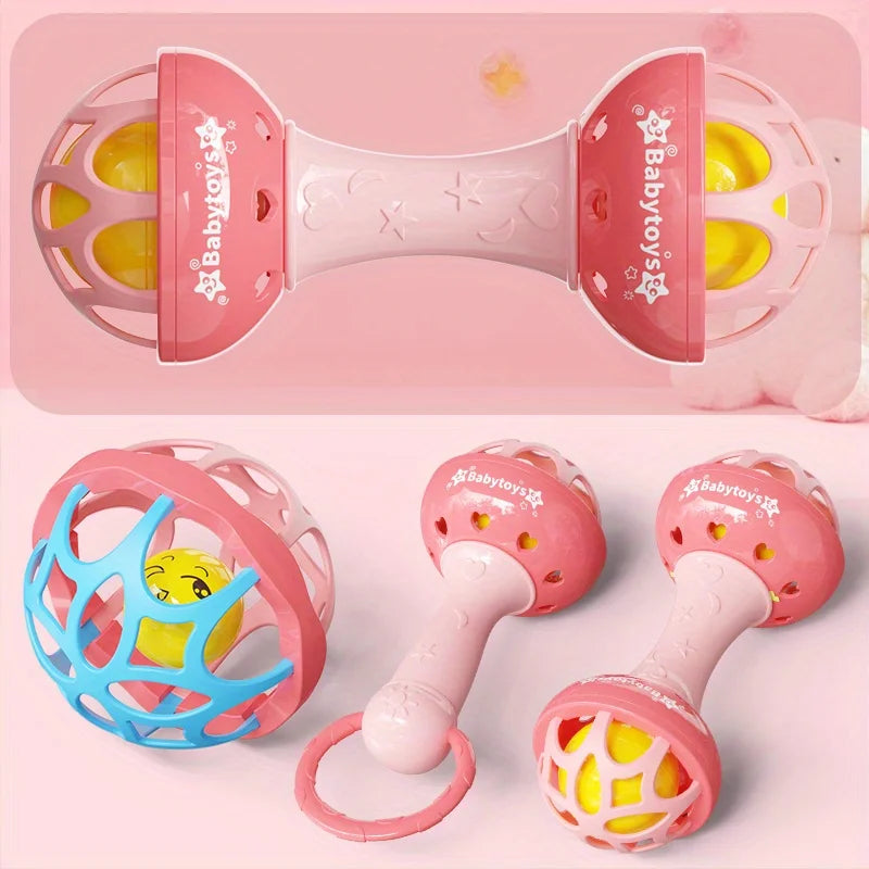 Sensory Toys Babies Pink Handheld Ball Player Bell Ringing Improve