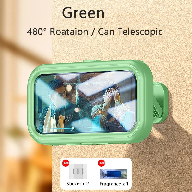 Fixed Universal Waterproof and Anti-fog Mobile Phone Case for Bathroom Shower Phone Holder Waterproof Can Touched Shower Phone Zpaxo Upgarde Green
