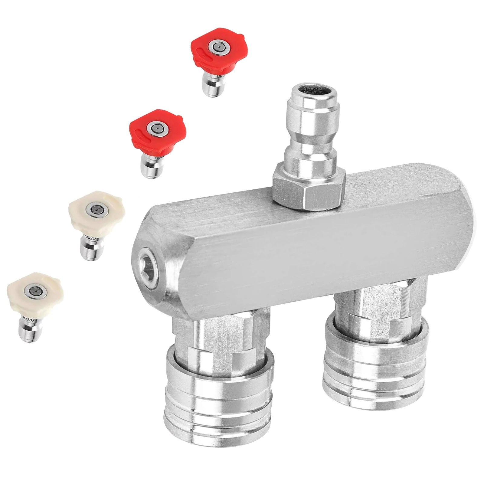 Dual Pressure Washer Nozzle Tip Cleaning 1 Quick Connect Spray 0 Red