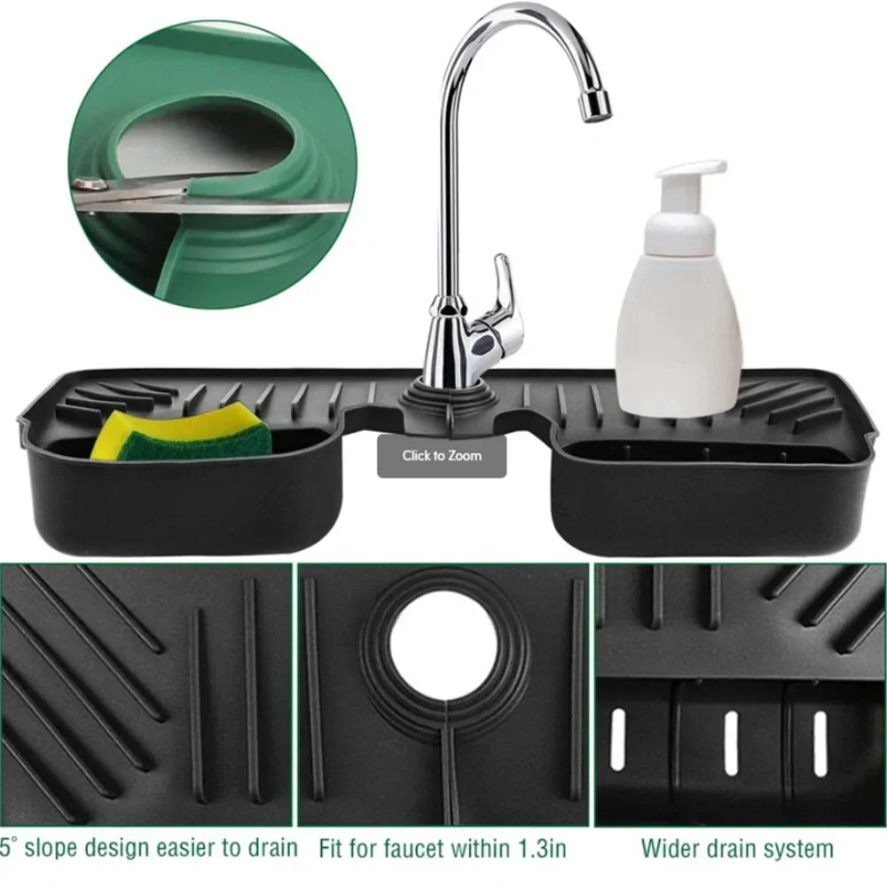 Kitchen Silicone Faucet Sink Splash Guard Waterproof Mildew-proof Mat