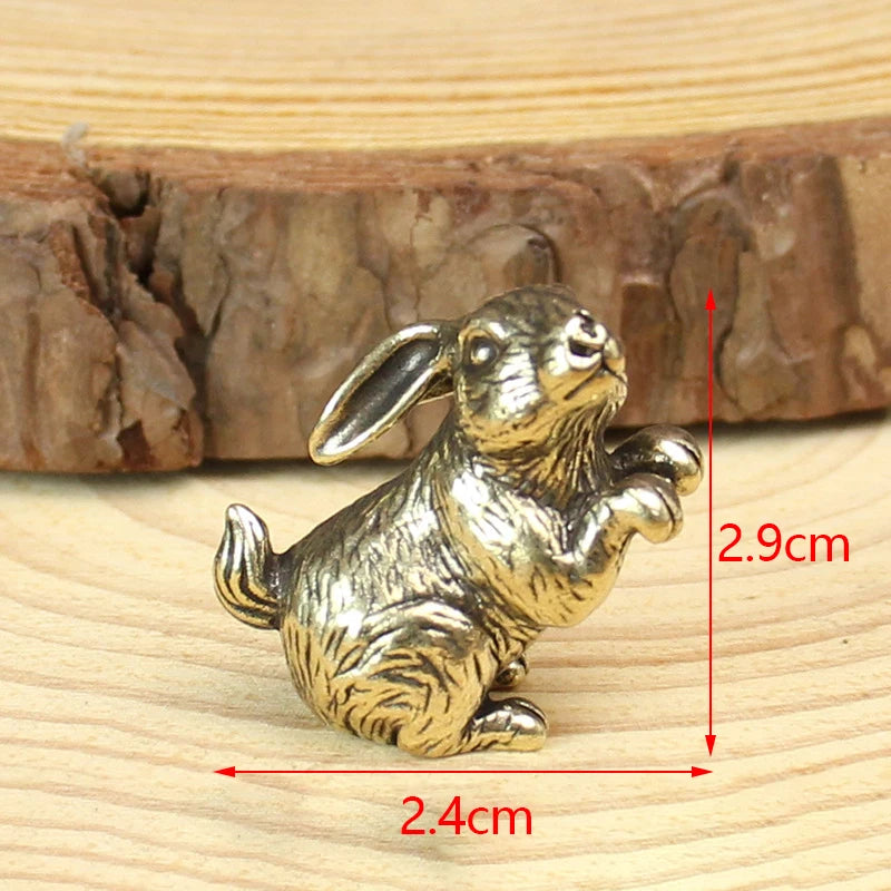 Animal Figurines Miniatures Children Toy Gifts Brass Cute Small Bear Statue Office Desk Ornaments Decorations Crafts Collections Zpaxo A04
