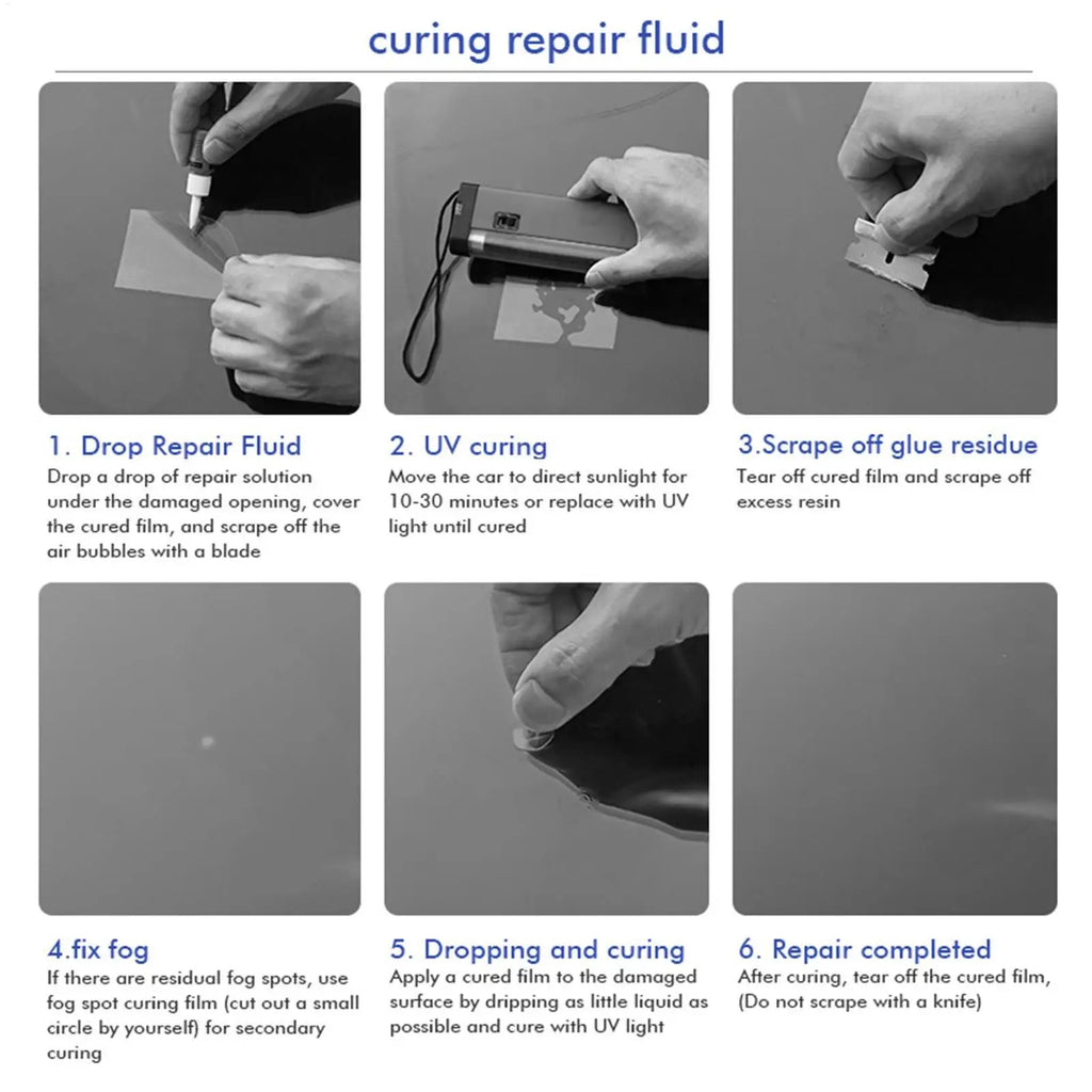 Windshield Repair Automotive Glass Nano Fluid Air Pump Crack Fix