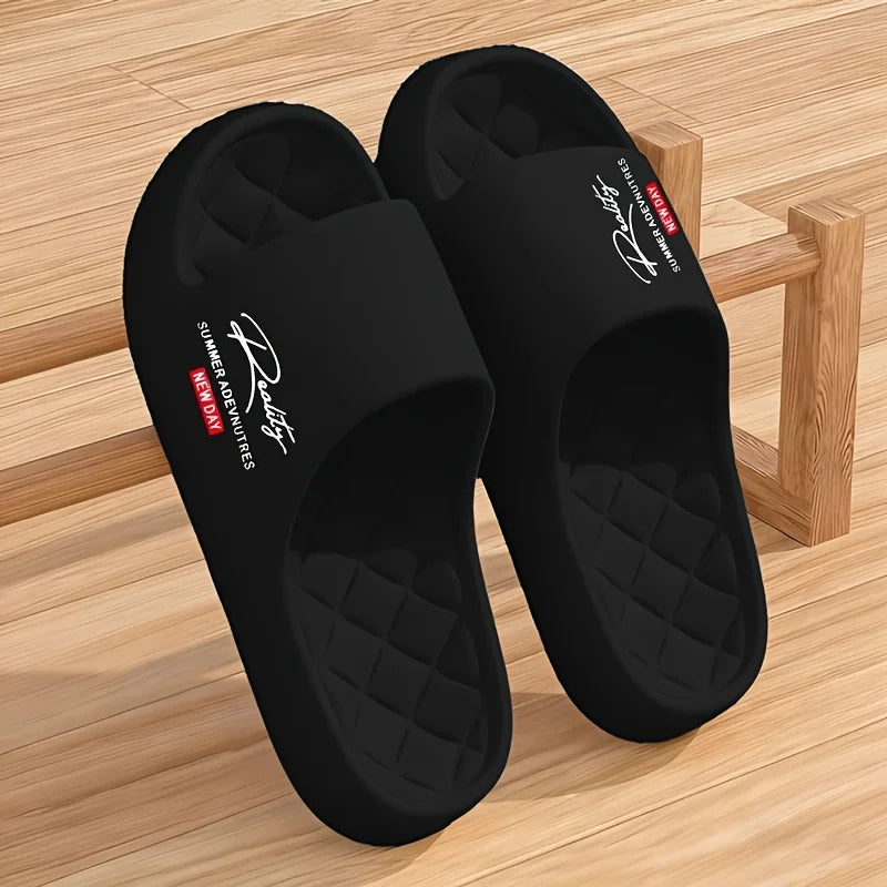 Cloud-like Softness, EVA Comfortable Lightweight Slippers, Suitable for Home and Outdoor, Unisex Couple Two-tone, Simple Zpaxo black-a 42-43