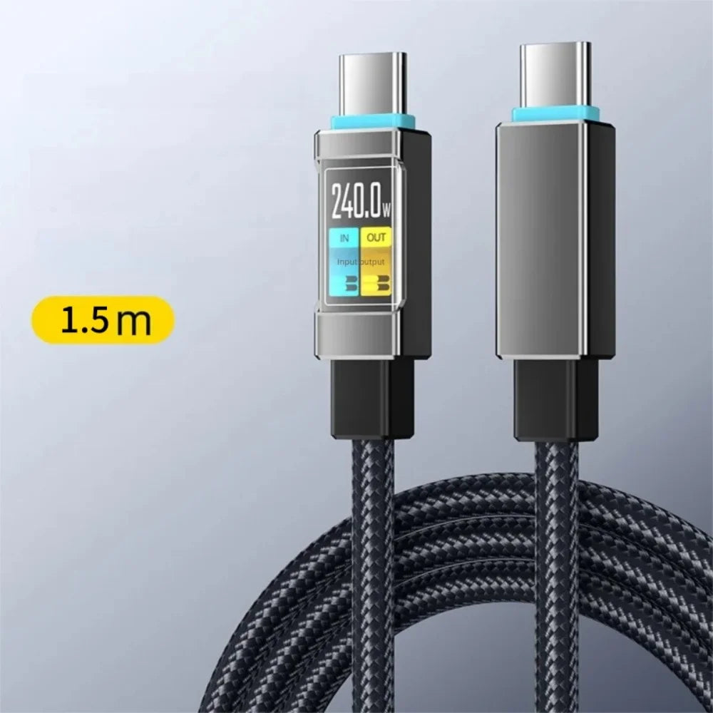 100W USB-C to USB-C Fast Charging Cable 1.5m – 5A USB-C Charging Cable Zpaxo black 1.5m