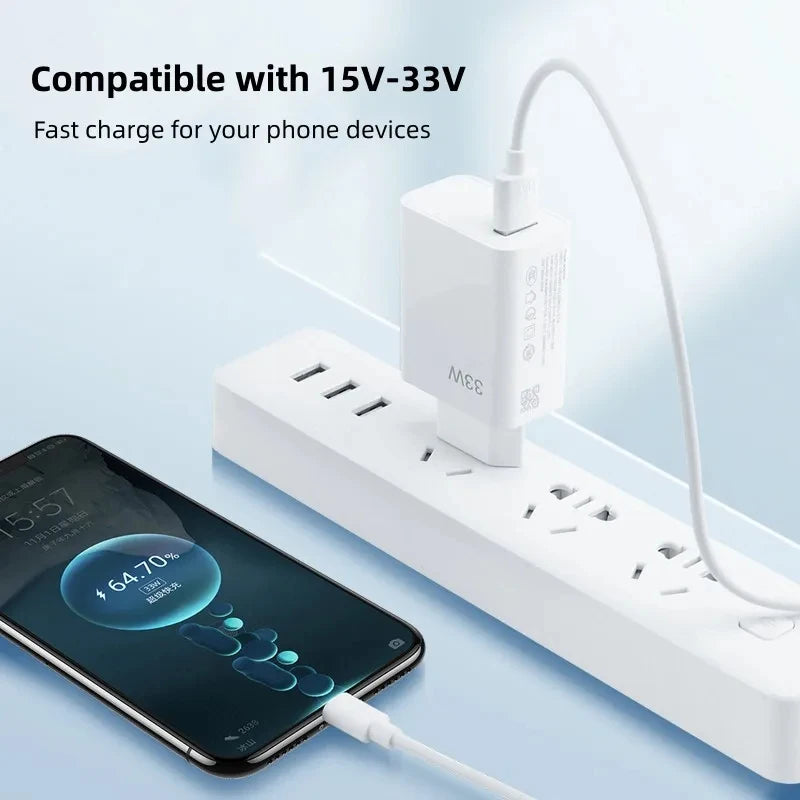 33W Fast Charger QC 3 0 USB C Cable 6A Quick Charging Turbo Charge