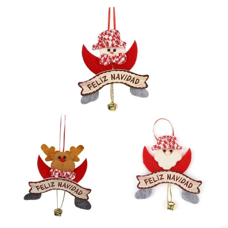 Santa Pendant Christmas Bells Hanging Ornament Tree Decorations