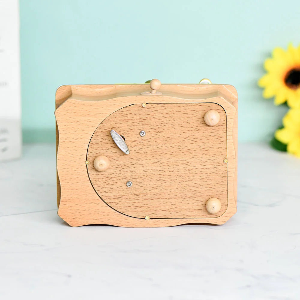 Wooden Carousel Ferris Wheel Music Box – Hand Cranked Gift